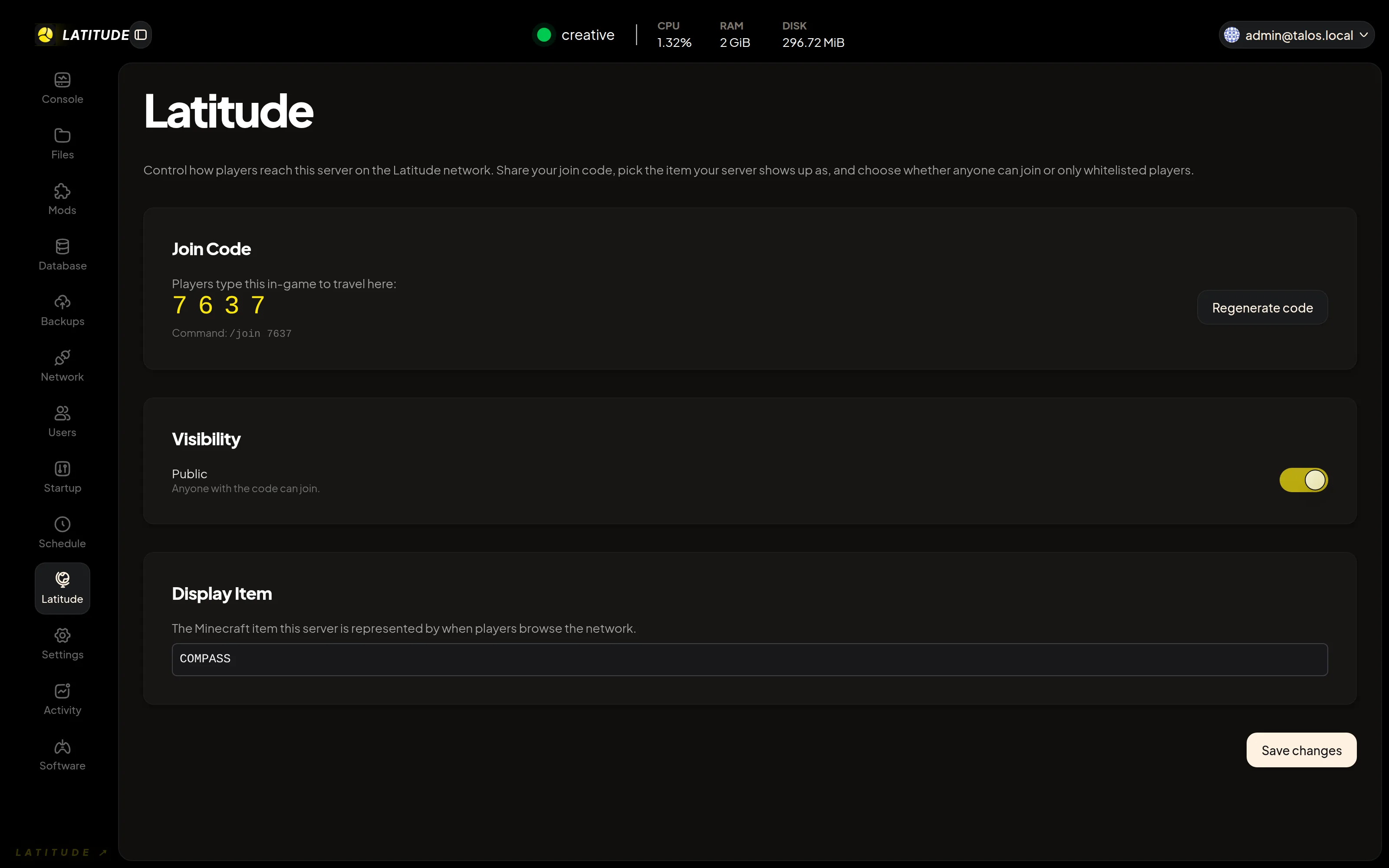 Latitude join code tab